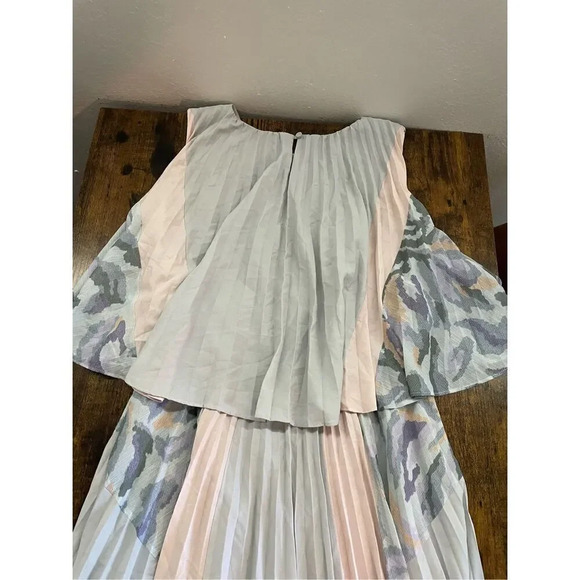 Bcogmaxazria Jaelyn Print Blocked Pleated Dress Size M - Picture 15 of 15